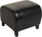 Emmen Cube Stool Leather and Faux Leather 37 x 45 x 47 cm FSC Certified Black