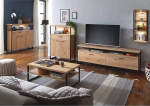 Lomadox Living Room Furniture Set 5 Pieces with Remote Control and LED Lighting Bianco Oiled Oak