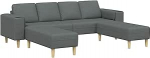 Diivanikomplekt 3 tk Dunkelgrau Stoff Diivan Model3335113