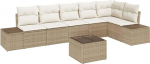 Rantry 7-teiliges Garten Sofa Set mit Kissen, braunes Poly Rattan Gartenlounge Model3347091
