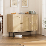 BonVache Sideboard, k&ouml;&ouml;gikapp 3 uksega, rotangist k&uuml;ljepaneel, sahtlikapp reguleeritavate riiulitega, buffetkapp, hoiukapp k&ouml;&ouml;ki, s&ouml;&ouml;gituppa, elutuppa, magamistuppa.