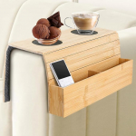 UPSEA bambusest diivanivarrega kandik libisemiskindla kangastusega, paindlik/tahutav, 2 hoiustamise korraldaja teleri puldi, telefoni, jookide jaoks