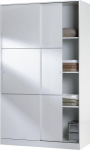 Habitdesign, Top garderoobikapp 2 l&uuml;kanduksega - suur hoiuruum - riidekoridor ja riiulid - k&otilde;rgl&auml;ikega valge magamistuba v&otilde;i lastetuba - 120 x 200 x 50 cm (B x K x S)