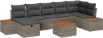 Rantry 8-teiliges Garten-Sofa-Set mit Kissen Grau Poly Rattan Gartenlounge Model3360978