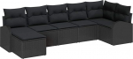 Rantry Garten Diivan Set 7-teilig Schwarz Poly Rattan Outsidesofa Gartenlounge Model3346133