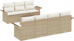 Rantry 8-teiliges Garten-Sofa-Set mit Kissen Beige Poly Rattan Gartenlounge Model3345271