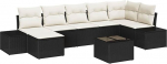 Rantry 7-teiliges Garten-Sofa-Set mit Kissen in braunem Poly-Rattan Gartenlounge Model3347157