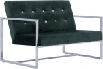 Tidyard 2-kohaline diivan koos k&auml;etugedega Lounge diivan Elutoa diivan komplekt Diivan komplekt Puidust raam Sametkate Kvaliteetne kroomitud jalad, m&otilde;&otilde;tmed: 114 x 78 x 81 cm (Laius x S x K&otilde;rgus x K&otilde;rgus)