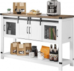 VEVOR kohvibaarikapp, 120 x 39,8 x 83 cm, 4-tasandilise hoiuruumiga talumajapidamise kohvibaarikapp, kohvibaarilaua letiuksed, k&uuml;ljepoolne buffetkapp elutuppa, esikusse, esikusse