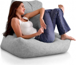 Aiire XXL Bean Bag Diivan t&auml;iskasvanutele - Relaxo Seat Sack Tool Design koos t&auml;idisega Cuddly Corner - Giant Bean Bag Tool Gaming - Faux Leather Bean Bags Grey
