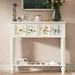 LUNAIZHUO Konsolentisch, Beistelltisch Hinter der Couch, Konsolentisch mit Schublade, H&ouml;lzerner Eingangsschrank f&uuml;r Flur, Wohnzimmer, Schlafzimmer und K&uuml;che(80.5cm/31.7in)