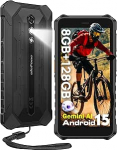 Ulefone Rugking 2 Pro AI V&auml;limaa mobiiltelefon Android 15, Octa-Core 8GB + 128GB/2TB TF V&auml;limaa nutitelefon ilma lepinguta, 5,45-tolline Corning Glass koos taskulambiga 4550 mAh ehitusplatsi mobiiltelefoniga