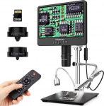 Andonstar AD249S-M HDMI Digital Microscope 2000x with Endoscope, 2160P UHD Video Recording 10.1 Inch LCD, Soldering Electronic Microscope, Coin Biological, 3 Lens, Windows