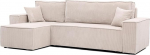 GREKPOL 244 x 145 cm Sofa with Sleep Function (200 x 125) - Cord Sofa 3-Seater - Beige Corner Sofa with Sleep Function and Bed Box - Sofa Bed with Bed Box - Couch