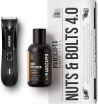 MANSCAPED&reg; Nuts & Bolts 4.0 hoolduskomplekt meestele, sisaldab The Lawn Mower&reg; 4.0 ergonoomilist v&otilde;imsat veekindlat trimmerit ja intiimse deodorandi losjooni Crop Preserver&trade; ja &uuml;hekordseid raseerimispadjakesi.