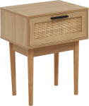 BA&Iuml;TA - Amana Oak Effect Rattan Weave Bedside Table 40 cm