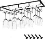 anshuke Wine Glass Holder, Metal Wine Glass Holder Shelf Hanging Wine Glass Rack with 4 Rows Holder Holds 8-12 Wine Glasses for Family Restaurant Hotel Bar