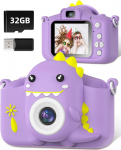Children's Camera, Gofunly Children's Camera 1080P 2.0 Inch Screen Camera Children with 32GB Card Selfie Digital Camera Photo Camera for 3-12 Years Boys and Girls Christmas Toy