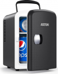 AstroAI Mini Fridge, 4 Liter/6 Can AC/DC Portable Thermoelectric Cooler Refrigerators for Skincare, Beverage, Food, Home, Office and Car, ETL Listed (Black)
