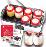 T&auml;iustatud jogurtimasin, kompaktne, 80 retseptide ekspress jogurtile, orgaaniline kaubam&auml;rk ja kasutusjuhend prantsuse keeles, programmeeritav, mugav kaas, 100% BPA-vaba