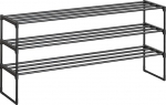 SONGMICS kingahoidja 3-tasandiline kingahoidja metallist kingade hoidmise korraldaja p&uuml;sti v&otilde;i &uuml;mberp&ouml;&ouml;ratud 20-24 paari kingade jaoks virnastatav koridor 30 x 117 x 55 cm must LSA033B01