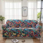 LiveGo Printed Sofa Slipcover Set for Couch Cushions, Durable, Washable, High Elastic Stretchy Furniture Couch Covers with Skirt for Sofa, Armchair, Armchair (Prints, 2 Seater)