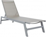 SAFAVIEH Metal Outdoor Deck Chair with Adjustable Backrest Silver and Grey