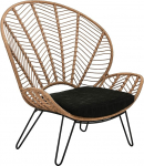 Dehner Venezia punutud tooli Umbes 111,6 x 102 x 78 cm Teras/Plastik/Pol&uuml;ester Must/beež