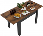 ARTETHYS Extendable Dining Table 105-150 x 70 cm Industrial Style Dining Room Table with 100 kg Load Capacity Solid Wood Table Top for 4-6 People Kitchen Table & Living Room Table Modern Iron Wood