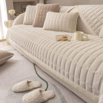 vctops Tepitud sametist diivanikate Super Soft Non-Slip Diivan Cover Farmhouse Fluffy Fluffy m&ouml;&ouml;bli kaitsja koertele kassidele lemmikloomadele (kreem, 28 x 28 tolli)