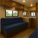 HonunGron Caravan Cushion Covers Jacquard - libisemisvastased matkaauto istmekatted 2 rihmaga, Stretch diivanil istmepadja kate, kaitsekate matkaauto ja haagissuvila jaoks (merev&auml;e sinine, W 160-190 cm, D 90-100 cm).