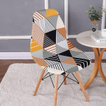 Mateju Stretch Moderne Shell Stuhlhussen 1 2 4 6 8er Schonbez&uuml;ge Skandinavisch Stuhlbezug Waschbar Bezug f&uuml;r Esszimmerst&uuml;hle K&uuml;che Hochzeit B&uuml;ro Bankette Partys Deko (8pcs,braune Streifen)