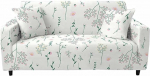 FANSU Stretch Diivan Cover Non-Slip diivanikatted koos k&auml;etugedega, 3D Palm Leaf Print Corner Diivan L kuju Diivan / Diivan kate / tugitooli kate elutoa kodukujunduseks (4 istekohaga, kroonlehed)