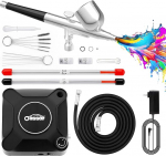 Oasser Airbrush komplekt 36 PSI koos kompressoriga Double Action Airbrush p&uuml;stoli ja tarvikutega mudelite valmistamiseks, meikimiseks, autode v&auml;rvimiseks, must