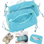 Jalatsite pesukott pesumasin, 2 jalatsi pesukottide pakend 360&deg; puhastusv&auml;rviga korduvkasutatav pesukott koos t&otilde;mblukuga kaitseb nii kingi kui ka pesumasinat