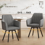 S&ouml;&ouml;gitoa toolid p&ouml;&ouml;rlevad k&auml;etoega, komplekt 2, 360&deg; p&ouml;&ouml;ratav polsterdatud tool, sametist k&ouml;&ouml;gitool, s&ouml;&ouml;gitoa make-up tool metalljalgade ja seljatoega s&ouml;&ouml;gitoas, magamistoas, tume