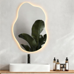 Intelligentne vannitoa peegel 80 x 55 cm LED-kellaga, uduvastane, purunemiskindel, timmitav, 3 v&auml;rvitemperatuuri, as&uuml;mmeetriline (horisontaalne/vertikaalne)