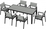 JUMMICO Gartenm&ouml;bel Set aus mit Holzoptik, Wetterfestes Terrassenm&ouml;bel in 150cm oder 189cm f&uuml;r 6-8 Personen, Stabiles Set f&uuml;r Balkon und Garten