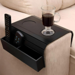 JIAJIAN Kokkupandav diivani k&auml;etugi - puidust, kokkupandav, k&uuml;lgmine hoiut&ouml;&ouml;riist kaugjuhtimispuldi ja jookide jaoks (must)