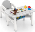 FANTASK laste laud koos tooliga halli dinosauruse disainiga, maalimislaud, k&auml;sit&ouml;&ouml;laud, laste istumiskomplekt koos ehitusplokkide ja riiuliga, laste laua-tooli komplekt lastele &uuml;le 3-aastastele