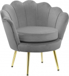 GARDENIA tooli seljatoega polsterdatud kroomjalgadega ideaalne elutuppa magamistuppa kontorisse Sametist tugitool helehall 77 x 79 x K 77 cm Ateena XL