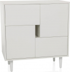 LYKKJA sahtlite ja ustega kapp, hoiukapp elutuppa, magamistuppa, esikusse, 72 x 39,5 x 77 cm, valge