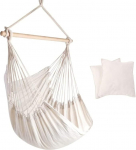 Ripptool koos 2 padjaga ja puidust postiga rippuv iste v&otilde;rkkiik kuni 120 kg aiam&ouml;&ouml;bel iste terrass (130 x 100 cm)