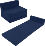 MeMoreCool kokkupandav madrats 195 x 75 cm, k&otilde;rge tihedusega vaht kokkupandav madrats, kokkupandav diivan-tool, kokkupandav futon madrats, kaasaskantav p&otilde;randak&uuml;lastajate madrats, kokkupandav diivan, tumesinine