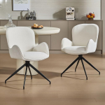 chairus S&ouml;&ouml;gitoa toolid Komplekt 2 360&deg; K&ouml;&ouml;gitoolid Pehmendusega p&ouml;&ouml;rlevad p&ouml;&ouml;rlevad toolid Polsterdatud toolid K&ouml;&ouml;gi t&scaron;eniilist aktsenttoolid seljatoega, valge