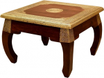 Casa Moro Oriental Opium Table Brass L 54 x 54 x 38 cm (B x S x K x K) Sheesham puidust ja messingist intarsiaga massiivpuidust k&uuml;ljelaud koloniaalstiilis Crafts MA5300