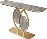 Marmor-Konsolentisch,Kratzfeste Schieferplatte,Moderner Eingangstisch,f&uuml;r Eingang,Flur,Vorzimmer,Wohnzimmer(Gold+Gray,120cm/47.2")