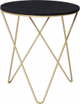 HOMCOM kohvilaud, k&uuml;ljelaud, &ouml;&ouml;kapp, kohvilaud, metall MDF klass E1, must + kuldne, l&auml;bim&otilde;&otilde;t 43 x 48 cm