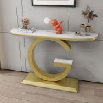 Konsoolne sissep&auml;&auml;sulaua kiviplaadiga ja metallist alusega - hoiulaud elutuppa ja magamistuppa, ideaalne esikusse