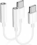 2 Pack USB C 3.5mm Jack adapter, Type C k&otilde;rvaklappide Aux adapter, Aux to USB-C k&otilde;rvaklappide adapter, &uuml;hildub iPhone 16/15 Pro/Pro Max, Samsung Galaxy S24/S23/S22/S21Ultra ja teistega.
